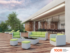 Шезлонг Berkano GRACE (ТЕМНО-ЗЕЛЕНЫЙ/КОФЕЙНЫЙ) (405622)