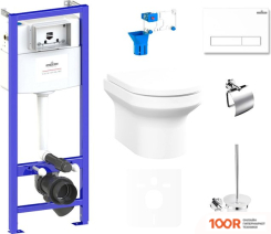 Унитаз Lavinia Boho RELFIX GRANCE HILL RIMLESS 9 В 1 75110409 (БЕЛЫЙ ПЛАСТИК) (402298)