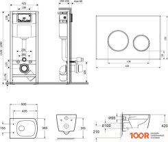 Унитаз Lavinia Boho RELFIX AVEO RIMLESS 9 В 1 75110404 (БЕЛЫЙ/ЗОЛОТИСТЫЙ ПЛАСТИК) (401305)