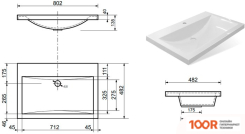 Умывальник Эстет МОНАКО 80 (400428)