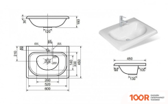 Умывальник Эстет OLIVIA SILK 60X45 ФР-00014958 (400402)