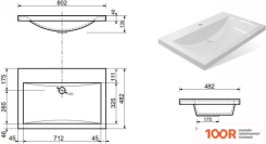 Умывальник Эстет MONACO SILK 80X48 ФР-00014951 (400398)
