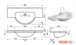 Умывальник Эстет KUBA SILK 90X43 ФР-00014941 (400385)