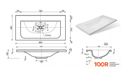 Умывальник Эстет BALI SILK 90X45 ФР-00014913 (400362)