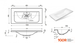 Умывальник Эстет BALI SILK 100X45 ФР-00014909 (400358)