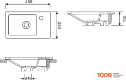 Умывальник Wellsee WC AREA 151805000 (400309)