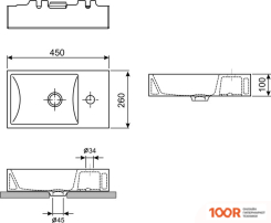 Умывальник Wellsee WC AREA 151803001, 2 В 1 (400306)