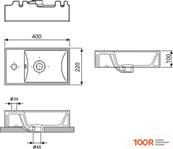Умывальник Wellsee WC AREA 151802001, 2 В 1 (400304)
