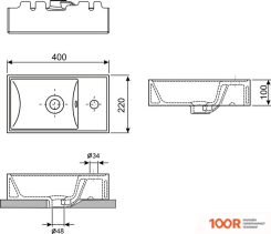 Умывальник Wellsee WC AREA 151801001, 2 В 1 (400302)