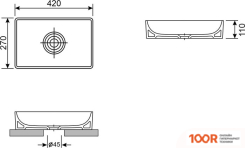 Умывальник Wellsee PURE BY WELLSEE 150701001, 2 В 1 (400272)