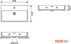 Умывальник Wellsee GRACEFUL PRO 150903001, 2 В 1 (400212)