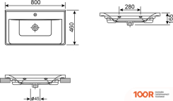 Умывальник Wellsee FREEDOM 151106001, 2 В 1 (400186)