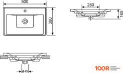 Умывальник Wellsee FREEDOM 151101001, 2 В 1 (400176)