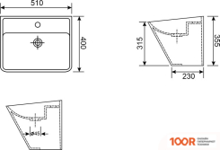 Умывальник Wellsee FR.EUPHORIA 150102001, 2 В 1 (400170)