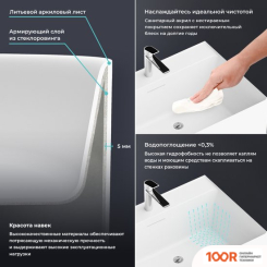 Умывальник Wellsee DOUX 230501000 (ОТДЕЛЬНОСТОЯЩИЙ, С ОТВЕРСТИЕМ ПОД СМЕСИТЕЛЬ, ЦВЕТ ГЛЯНЦЕВЫЙ БЕЛЫЙ) (400126)