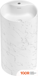 Умывальник Wellsee CHALICE PERFECTION 230626000 (ОТДЕЛЬНОСТОЯЩИЙ, С ОТВЕРСТИЕМ ПОД СМЕСИТЕЛЬ, ЦВЕТ МАТОВЫЙ БЕЛЫЙ МРАМОР/ГЛЯНЦЕВЫЙ БЕЛЫЙ) (400017)