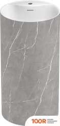 Умывальник Wellsee CHALICE PERFECTION 230625000 (ОТДЕЛЬНОСТОЯЩИЙ, С ОТВЕРСТИЕМ ПОД СМЕСИТЕЛЬ, ЦВЕТ МАТОВЫЙ СЕРЫЙ МРАМОР/ГЛЯНЦЕВЫЙ БЕЛЫЙ) (400016)