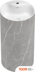 Умывальник Wellsee CHALICE PERFECTION 230625000 (ОТДЕЛЬНОСТОЯЩИЙ, С ОТВЕРСТИЕМ ПОД СМЕСИТЕЛЬ, ЦВЕТ МАТОВЫЙ СЕРЫЙ МРАМОР/ГЛЯНЦЕВЫЙ БЕЛЫЙ) (400016)
