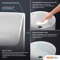 Умывальник Wellsee CHALICE PERFECTION 230618000 (ОТДЕЛЬНОСТОЯЩИЙ, БЕЗ ОТВЕРСТИЯ ПОД СМЕСИТЕЛЬ, ЦВЕТ МАТОВЫЙ СЕРЫЙ МРАМОР/ГЛЯНЦЕВЫЙ БЕЛЫЙ) (400009)