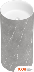 Умывальник Wellsee CHALICE PERFECTION 230618000 (ОТДЕЛЬНОСТОЯЩИЙ, БЕЗ ОТВЕРСТИЯ ПОД СМЕСИТЕЛЬ, ЦВЕТ МАТОВЫЙ СЕРЫЙ МРАМОР/ГЛЯНЦЕВЫЙ БЕЛЫЙ) (400009)