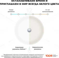 Умывальник Wellsee CHALICE PERFECTION 230613000 (ОТДЕЛЬНОСТОЯЩИЙ, БЕЗ ОТВЕРСТИЯ ПОД СМЕСИТЕЛЬ, МАТОВЫЙ ЧЕРНЫЙ/ГЛЯНЦЕВЫЙ БЕЛЫЙ) (400004)