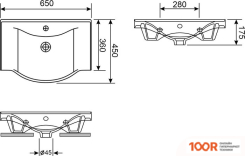 Умывальник Wellsee BISOU 151205001, 2 В 1 (399959)