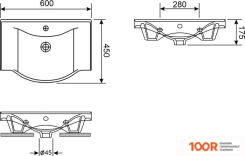 Умывальник Wellsee BISOU 151204001, 2 В 1 (399957)