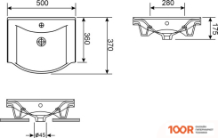 Умывальник Wellsee BISOU 151202001, 2 В 1 (399953)