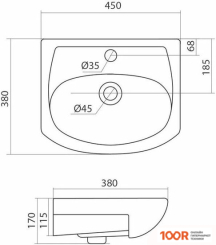 Умывальник Volna АЗОВ 45 (399912)