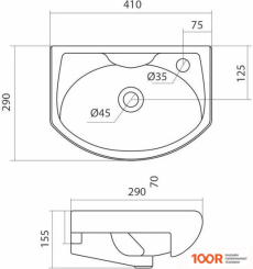 Умывальник Volna АЗОВ 40 (399911)