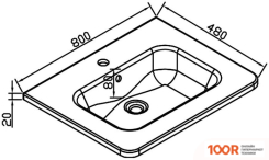 Умывальник Vincea VCB-1RA800W (399900)