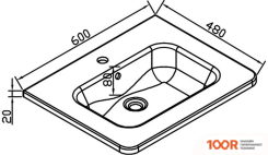 Умывальник Vincea VCB-1RA600W (399898)