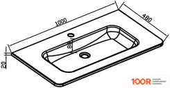 Умывальник Vincea VCB-1RA100B (399893)