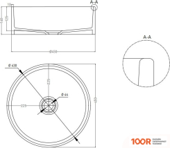Умывальник Umy Home SOL 01 45X45 UG20411 (U-COAT, ГЛЯНЦЕВЫЙ) (399729)