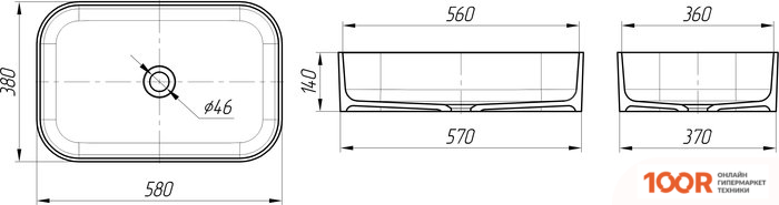 Умывальник Radostone ORNELLA (КАРАМЕЛЬ) (399205)