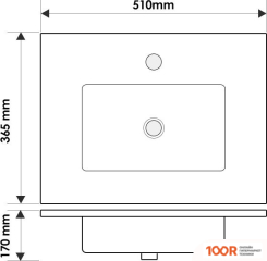 Умывальник Oliveeka YJ-802-50 (БЕЛЫЙ) (399047)
