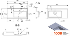 Умывальник Miraggio BARSELONA 800 R (ПРАВЫЙ, БЕЛЫЙ) (398689)