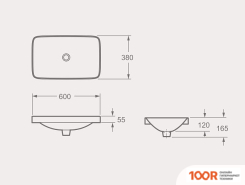 Умывальник Maxonor Pure Life FUTURO PL-SK406C3-18 (6038) НАКЛАДНОЙ (БЕЛЫЙ ГЛЯНЕЦ) (398585)