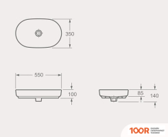 Умывальник Maxonor Pure Life AMABLE PL-SK306C3-18 (5535) НАКЛАДНОЙ (БЕЛЫЙ ГЛЯНЕЦ) (398581)