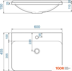 Умывальник Madera SOLO 60X46 (398567)