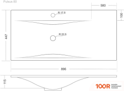Умывальник Madera PULSUS 90 L (398563)