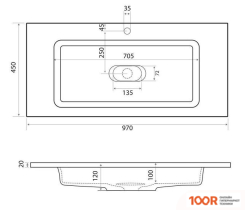 Умывальник Madera MODUL 100 (398542)