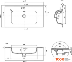 Умывальник Lauter ALTON 82 (КЕРАМИЧЕСКИЙ) (397823)
