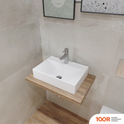 Умывальник Lauter 21887B + КЛАПАН 21190W + СИФОН 21635W (БЕЛЫЙ МАТОВЫЙ) (397821)