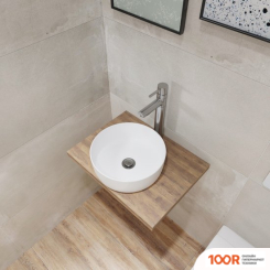 Умывальник Lauter 21499-31 + КЛАПАН 21190W + СИФОН 21635W (БЕЛЫЙ МАТОВЫЙ) (397696)