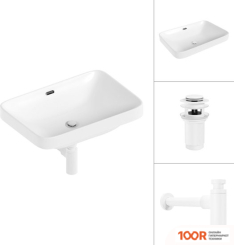 Умывальник Lauter 21441B + КЛАПАН 21190W + СИФОН 21635W (БЕЛЫЙ МАТОВЫЙ) (397649)