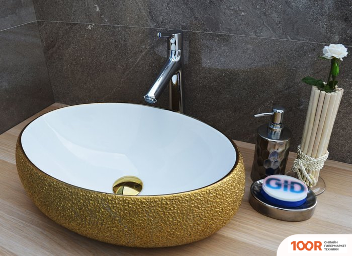 Умывальник Gid NC433 (БЕЛЫЙ/ЗОЛОТОЙ) (397320)