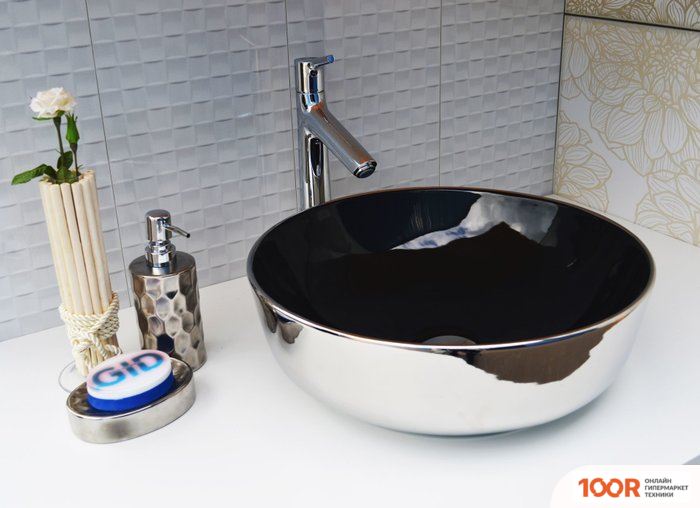 Умывальник Gid NC411 (ЧЕРНЫЙ/ХРОМ) (397314)