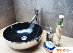 Умывальник Gid NC411 (ЧЕРНЫЙ/ХРОМ) (397314)