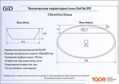 Умывальник Gid NC391 (БЕЛЫЙ/СИНИЙ) (397312)